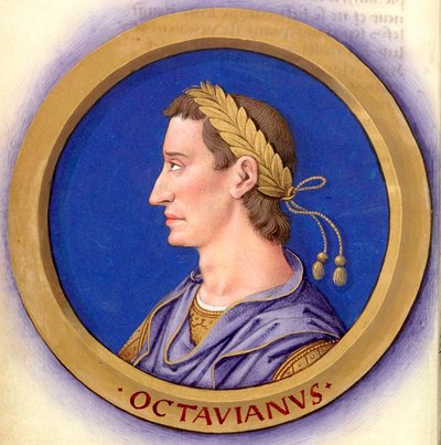 Beschrijving van de twaalf Caesars met hun figuren 2-Augustus door Jean Bourdichon